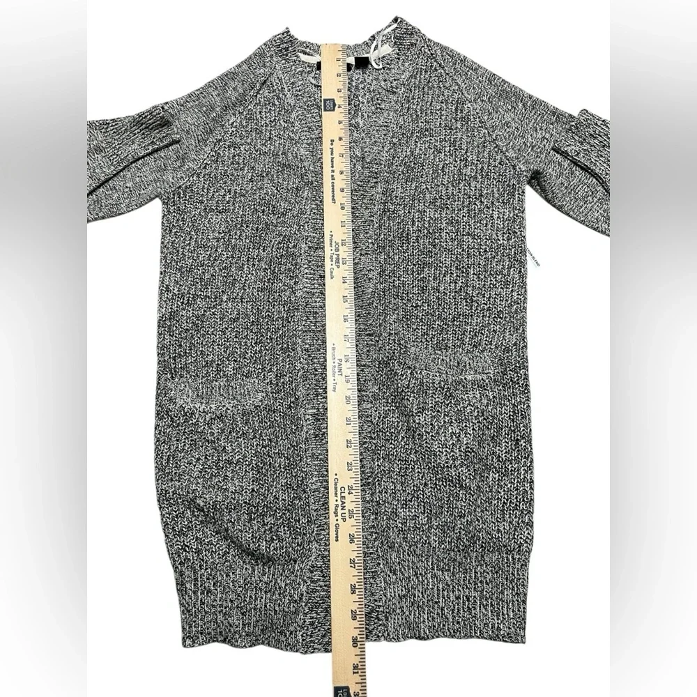 RDI‎ Long Open Cardigan Sweater Gray Knit Elbow Patch Cotton Blend women’s XS